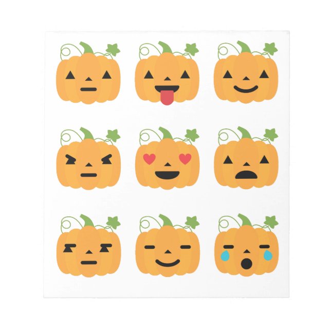 Bloc-note halloween citrouille emojis (Devant)