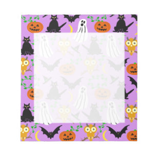 Bloc-note Halloween Collage de thème Toss Motif Purple