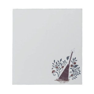 Bloc-note Halloween ensorcelant - Balai floral magique
