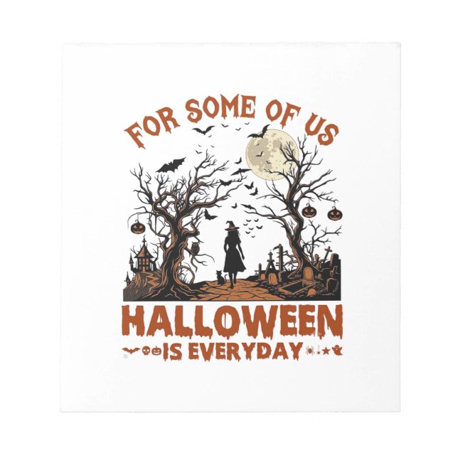 Bloc-note Halloween est tous les jours Sorcière Silhouette P (Devant)