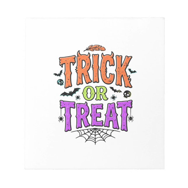 Bloc-note Halloween Friandise Drôle Toile d'araignée Rétro_1 (Devant)