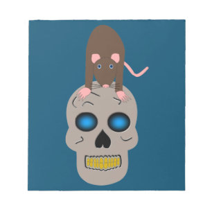 Bloc-note Halloween gothique du crâne et du rat