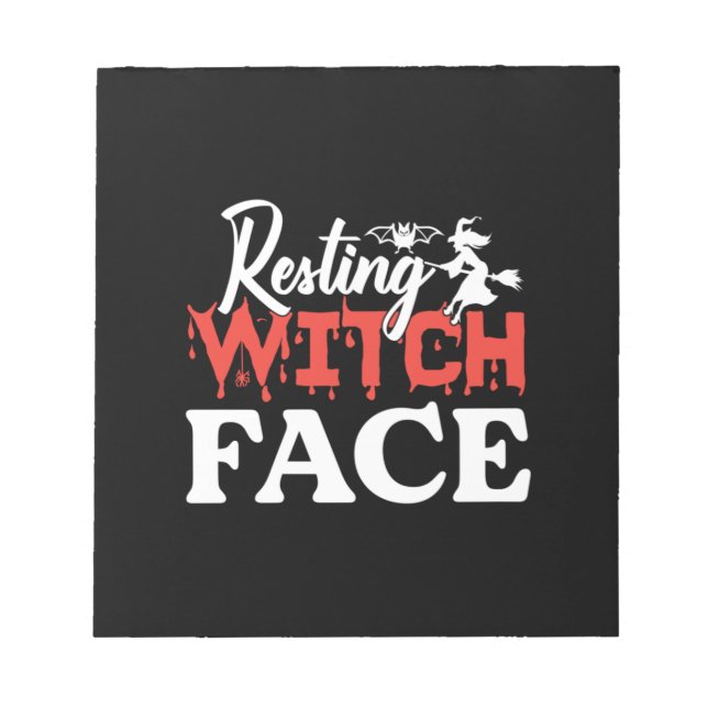 Bloc-note Halloween Resting Witch Facce Birthday (Devant)