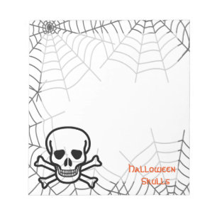 Bloc-note Halloween Skull Bone Skeleton Spider Web