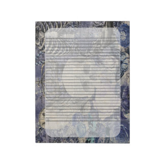 Bloc-note Halloween Skull with crown and owl 