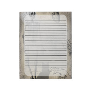 Bloc-note Halloween squelette et chat noir Ephémère Vintage