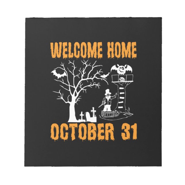 Bloc-note Halloween Welcome Home October Birthday (Devant)