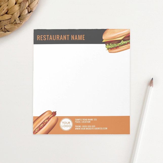 Bloc-note Hamburger Et Chien Chaud Restauration Rapide Perso (Ideal for hamburger restaurants, diners, food vendors etc.)