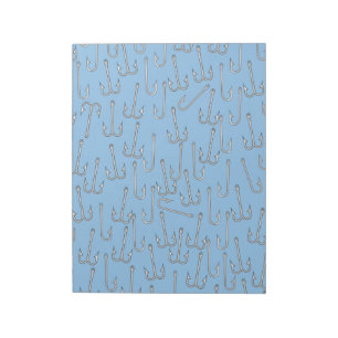 Bloc-note hameçons de pêche vintages