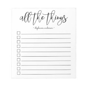 Bloc-note Hand-Lettered All the Things Personalized
