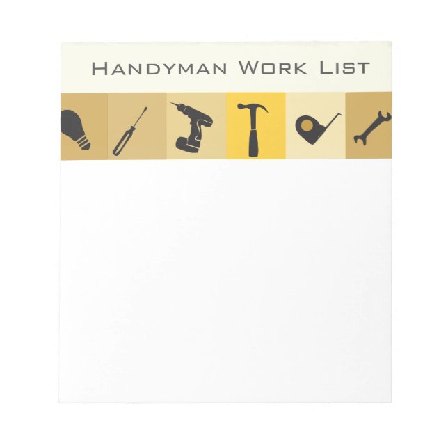 Bloc-note Handyman Construction Builder Honey Do List (Devant)