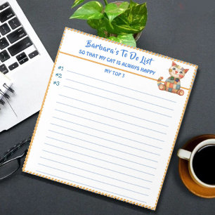 Bloc-note Happy Chat Personnalisé Planificateur Simple Moder