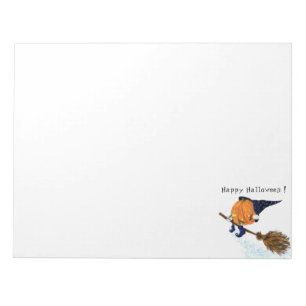 Bloc-note Happy Halloween sorcière Citrouille Volant Broom -