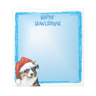 Bloc-note Happy Howlidays Australian Shepherd