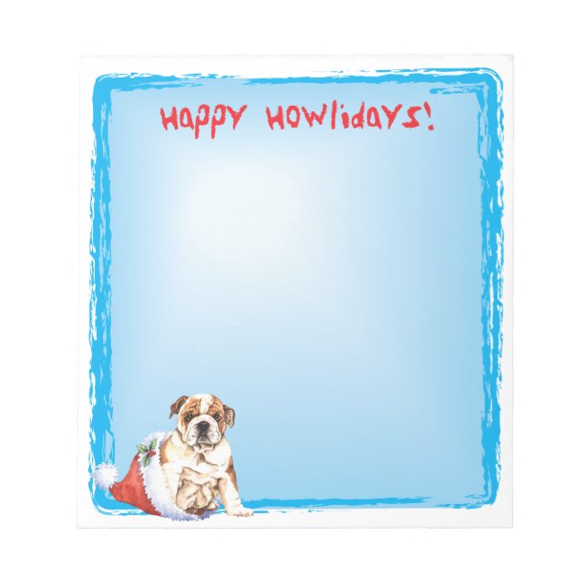 Bloc-note Happy Howlidays Bulldog (Devant)