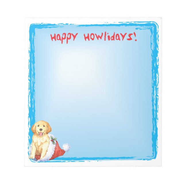 Bloc-note Happy Howlidays Golden Retriever (Devant)