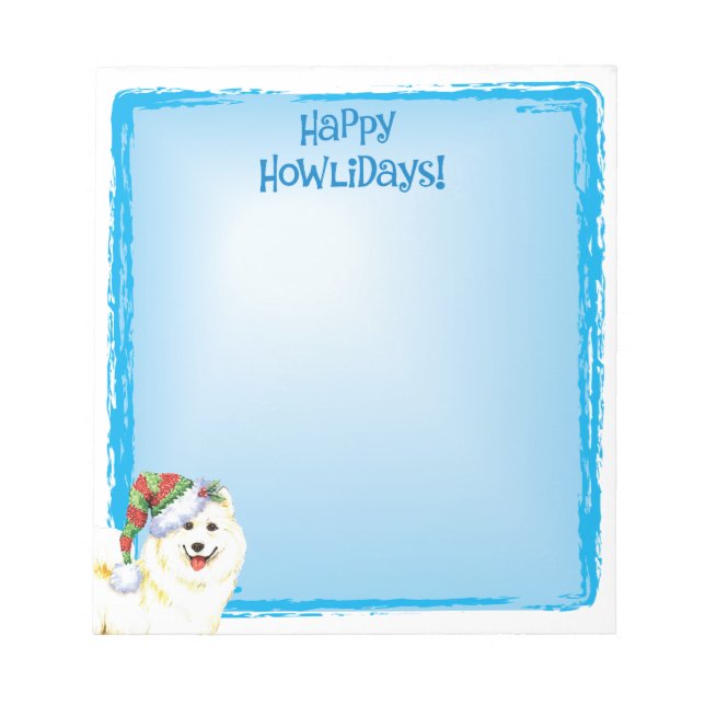 Bloc-note Happy Howlidays Samoyed (Devant)