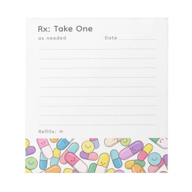 Bloc-note Happy Pills - Note Pad (Devant)