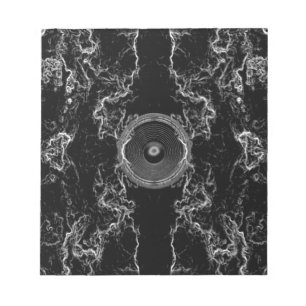 Bloc-note Haut-parleur de musique noir et blanc