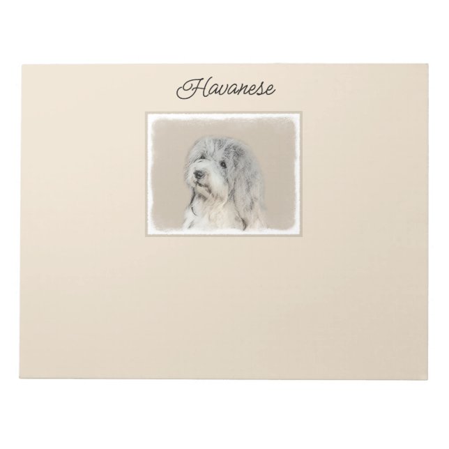 Bloc-note Havanese (Gold Sable) Painting - Original Dog Art (Devant)