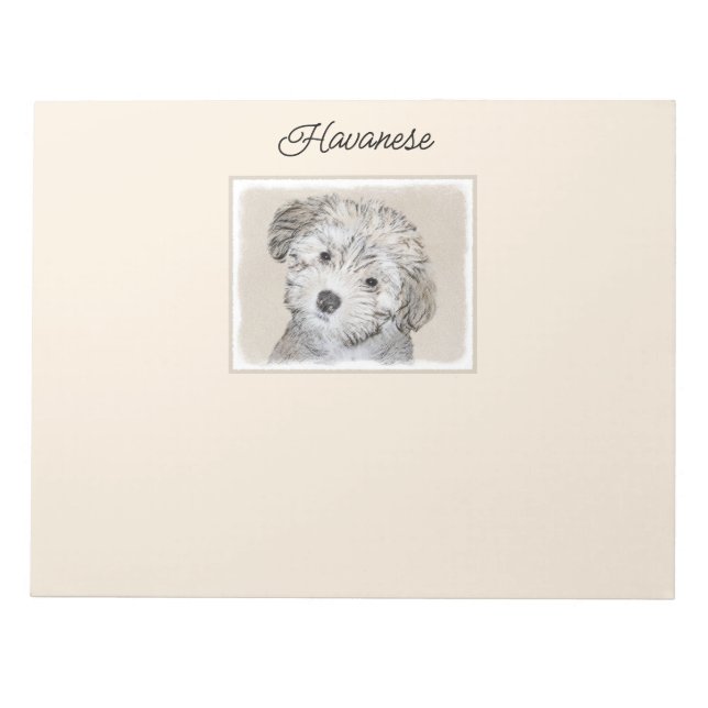 Bloc-note Havanese Puppy Painting - Cute Original Dog Art (Devant)