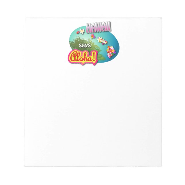 Bloc-note Hawaii Dit Aloha ! (Devant)