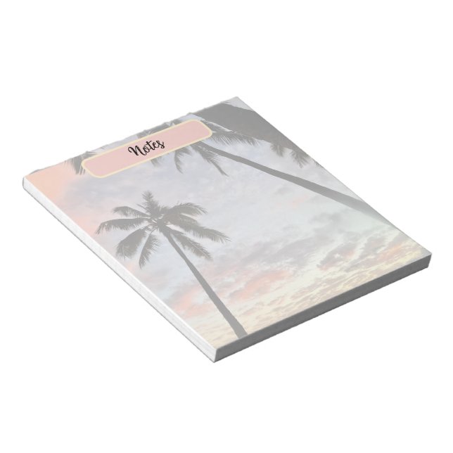Bloc-note Hawaiian Sunset Palm Tree (Incliné)