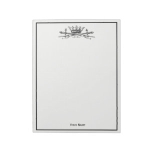 Bloc-note Héraldique Couronne Croisée Épées Sabres Emblem Cr