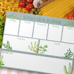 Bloc-note Herbes de cuisine fraîches - Planneur de repas heb<br><div class="desc">Chaque page de ce bloc-notes déchiré est imprimée avec un nouveau planificateur de repas hebdomadaire. Vous pouvez fixer vos repas pour chaque jour de la semaine et construire votre liste d'épicerie au fur et à mesure. La liste d'épicerie peut ensuite être coupée de la page, prêt à prendre des courses....</div>