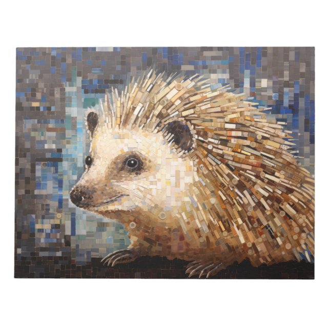 Bloc-note Hérisson Animal Art Décor Peinture Mosaïque (Devant)