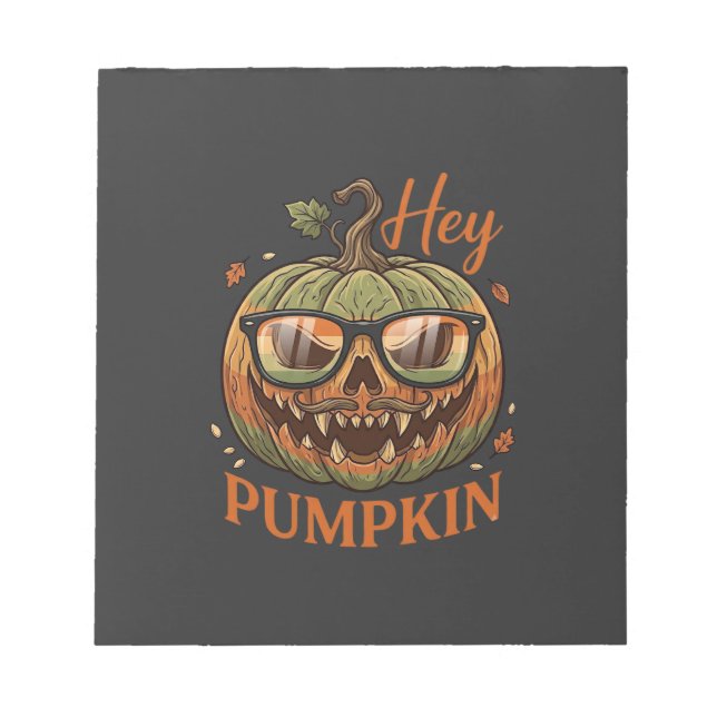 Bloc-note Hey Citrouille Halloween Lanterne Jack Lunettes Mo (Devant)