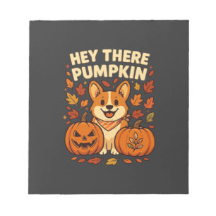 Bloc-note Hey There Citrouille Corgi Halloween Citrouilles A
