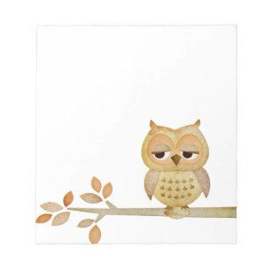 Bloc-note Hibou somnolent en bloc - notes d'arbre