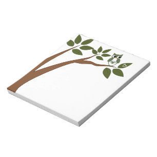 Bloc-note Hibou vert d'amour dans l'arbre