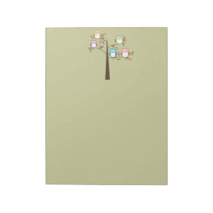 Bloc-note Hiboux colorés dans le joli arbre