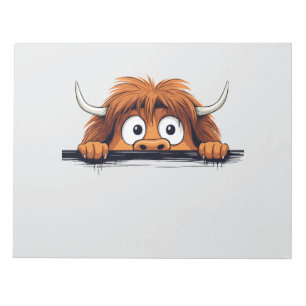Bloc-note Highland Cow Peeking mignonne adorable animal drôl