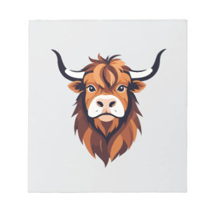 Bloc-note Highland Cow Vecteur Art Animal Moderne Ville urba