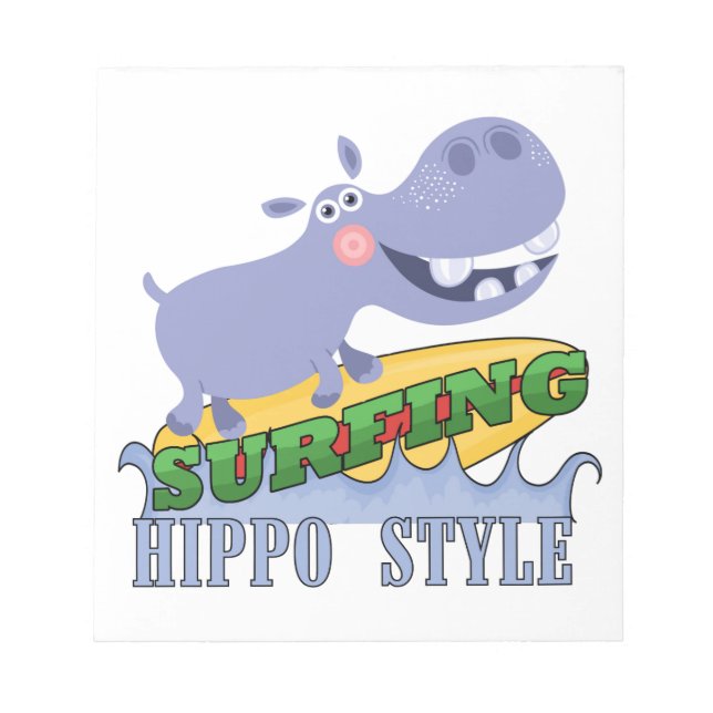Bloc-note Hippopotame de surfer (Devant)