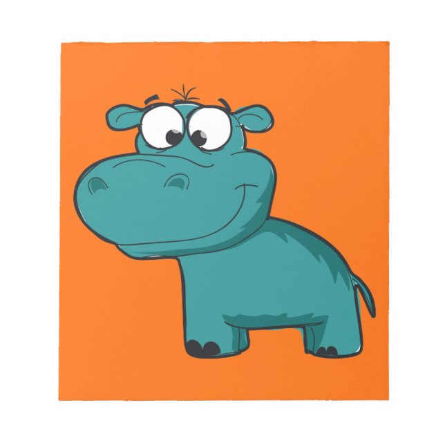 Bloc-note Hippopotame heureux bleu (Devant)