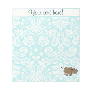 Bloc-note Hippopotame mignon ; sarcelle