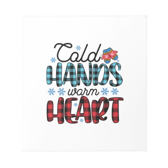 Bloc-note Hiver Art Froid Mains Coeur Chaud (Devant)