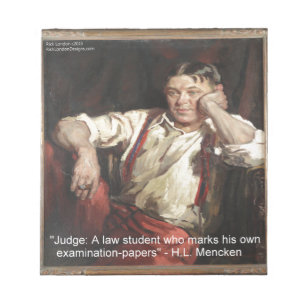 Bloc-note HL Mencken Graphique & Citation sur les juges