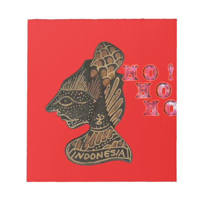 Bloc-note Ho Ho Ho ! Joyeux Noël Indonésie design mignon (Devant)