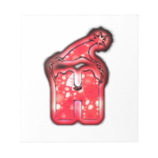 Bloc-note Ho Ho Ho ! Père Noël Casquette Joyeux Noël étoile. (Devant)