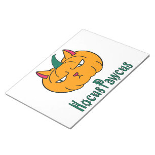 Bloc-note Hocus pawcus Halloween citrouille ginger cat magie