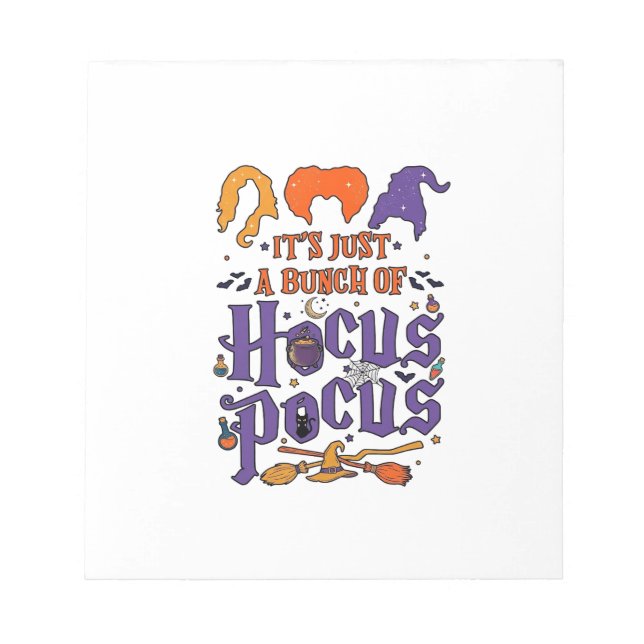 Bloc-note Hocus Pocus Halloween Sorcières Chaudron Balai Cha (Devant)