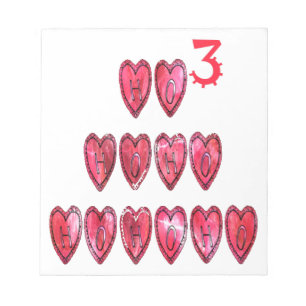 Bloc-note Hoho ! Père Noël coeur cool texte Noël amour desi