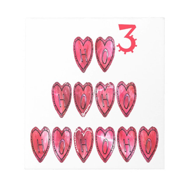 Bloc-note Hoho ! Père Noël coeur cool texte Noël amour desi (Devant)