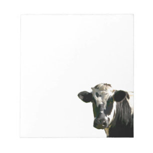 Bloc-note Holstein Vache ferme animal laitier noir et blanc