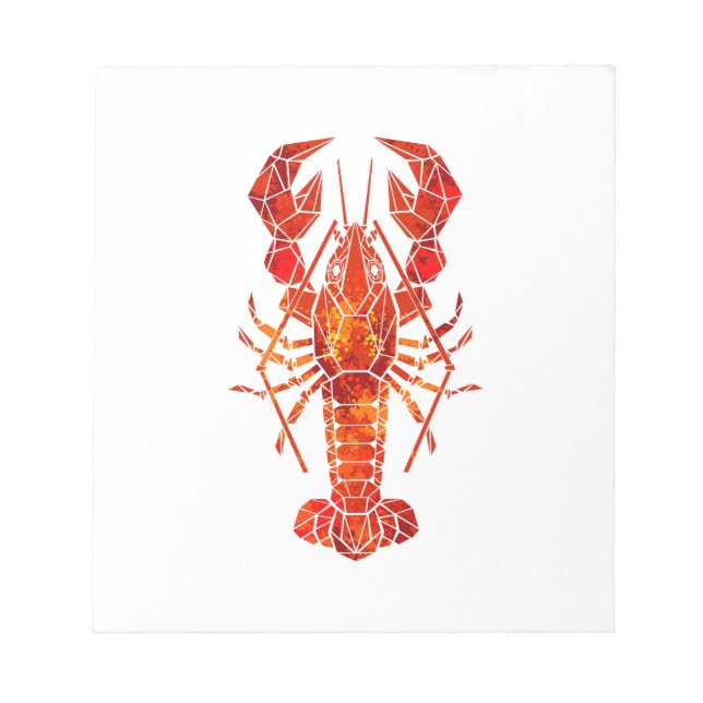 Bloc-note Homard polygonal rouge (Devant)